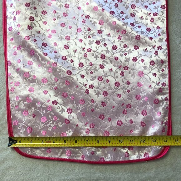 PINK Cherry Blossom Cheongsam Qipao Asian Long Satin Dress Size Small/Medium - Picture 15 of 15